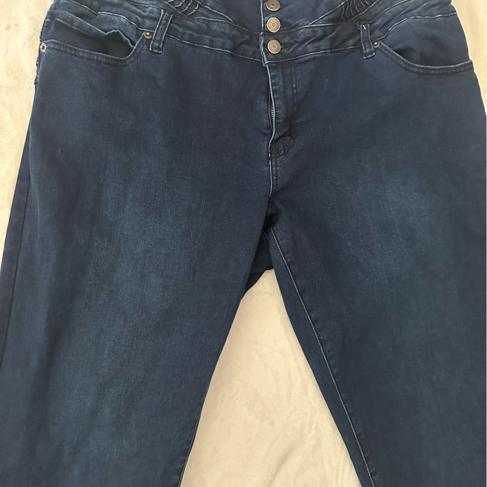 Classic High Rise Women's Jeans in Deep Blue - Picture 8 of 12
